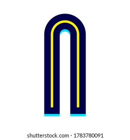 Font name Disco line, Trendy alphabet, modern letter N