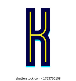Font name Disco line, Trendy alphabet, modern letter K