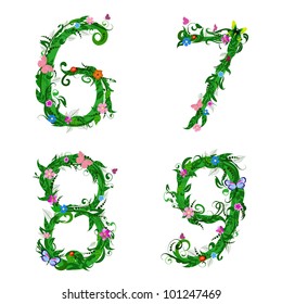 font numbers foliage insect