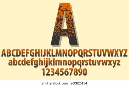 Font with orange texture