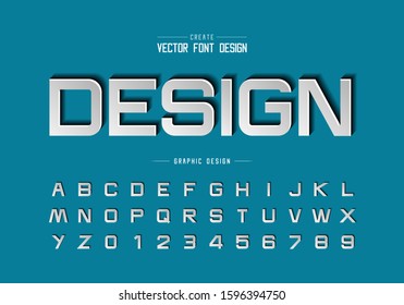 Font paper and alphabet vector, Script design typeface and number, Graphic text on background