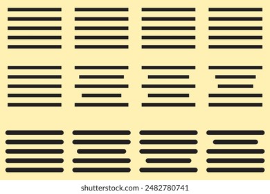 font paragraph left, right, center alignment vector button icon set.