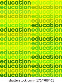 Patrón de fuentes con repetición de la palabra educación. Diseño de patrones vectoriales para presentación, paquete de marca, papel tapiz.