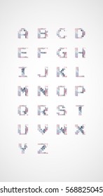 Font polygonal consist of triangles geometric gradient for your business and decorative illustration