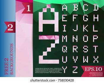  font polygonal Geometric backgrounds full Color of triangles.eps.10