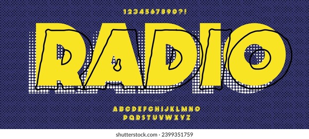 Font radio vector modern typography for decoration