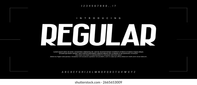 Font Regular. Minimal modern logo alphabet font. Typography abstract minimalist sans serif technology, electronic, digital, music, movie, creative logos fonts. vector illustration