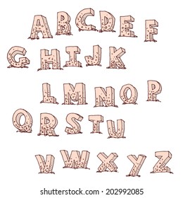 Font rock style Hand drawn. vector