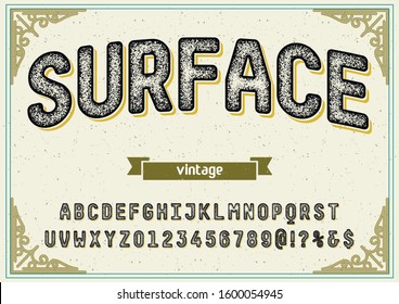 font rough. Abstract modern alphabet and  fonts. happy .Typography creative font design old style