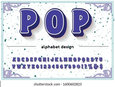 font rough. Abstract modern alphabet and  fonts. happy .Typography creative font design old -style