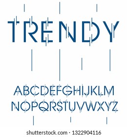 Font Rounded Stencil Alphabet Uppercase Letters Stock Vector (Royalty ...