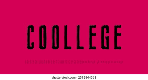 Font Sans Serif Art Messy Rough Jagged Textured Uppercase Lowercase Number
