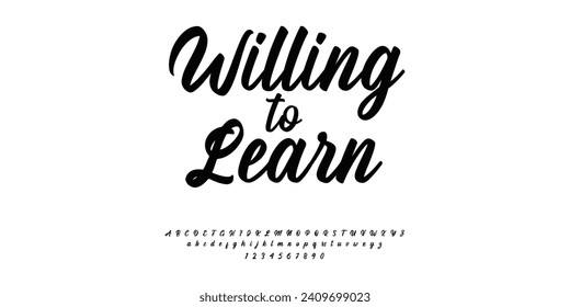 font script alphabet  with vintage look and feel

