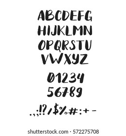 Font. Script. Handwritten brush style modern calligraphy cursive typeface