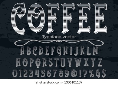 Font Script Typeface handcrafted handwritten vector label design named vintage coffee
