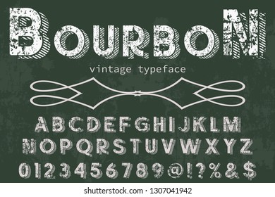 Font Script Typeface handcrafted handwritten vector label design named vintage bourbon