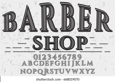 Font Script Typeface Handcrafted Vector Barber Shop