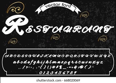 font script typeface handcrafted vector name restaurant