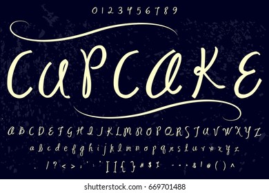 font script typeface handcrafted vector name cupcake