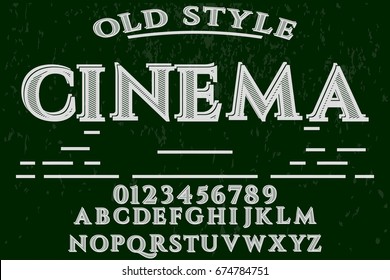 font script typeface handcrafted vector name cinema