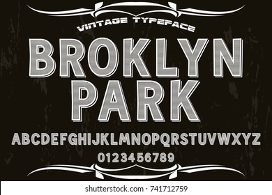 font script typeface handcrafted vector named brooklyn park