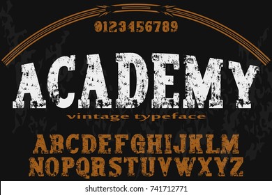 font script typeface handcrafted vector named academy