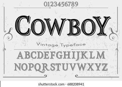 Font Script Typeface Vector Cowboy