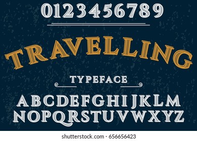Font script typeface vector handcrafted travel