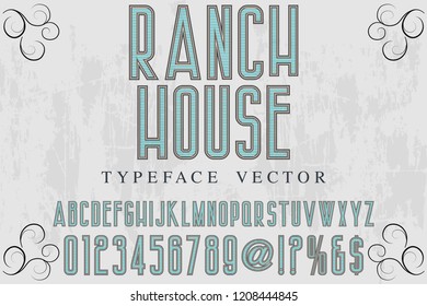 font script typeface vector named ranch house
