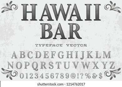 font script typeface vector named hawaii bar
