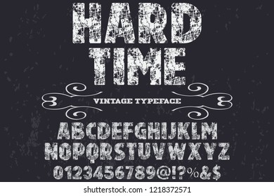 font script typeface vector named hard time