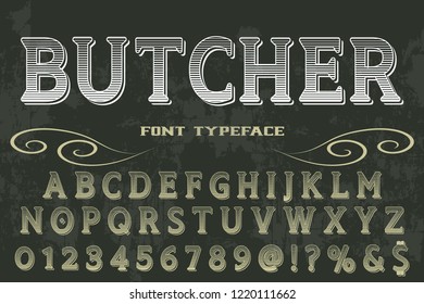 font script typeface vector named vintage butcher