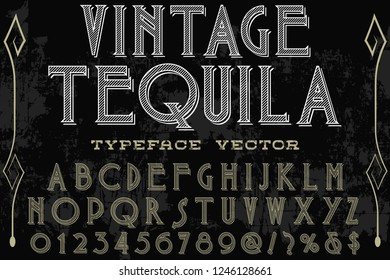 font script typeface vector named vintage tequila
