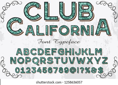 font script typeface vector named vintage club california