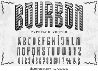 font script typeface vector named vintage bourbon
