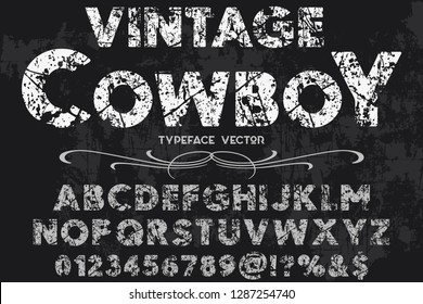 font script typeface vector named vintage cowboy