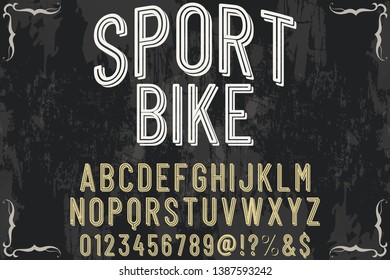 font script typeface vector named sport bike