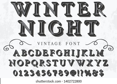 font script typeface vector named winter night