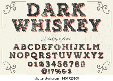 font script typeface vector named vintage dark whiskey