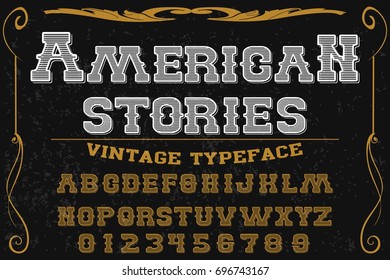 font script typeface vector named American stories