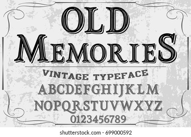 font script typeface vector named old memories