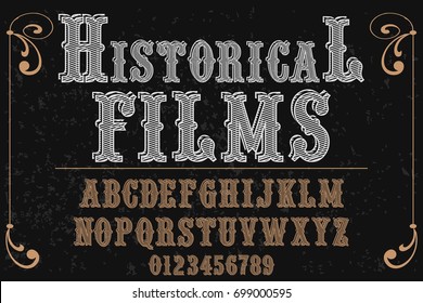font script typeface vector named historical films