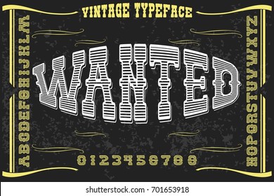 font script typeface vector named wanted