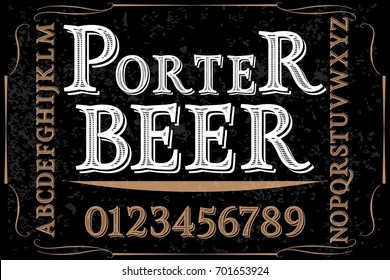 font script typeface vector named porter beer