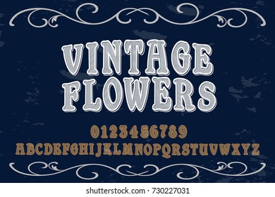 font script typeface vector named vintage flowers