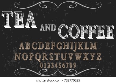 font script typeface vector named tea and coffee