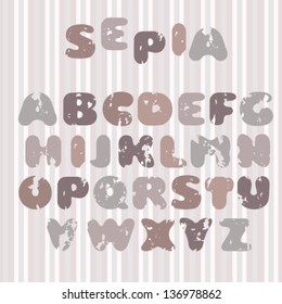 Font in sepia colors