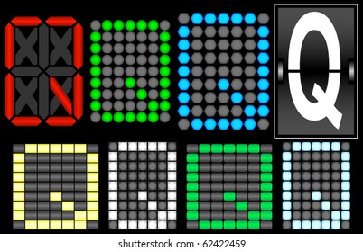 Font Set 4 Digital Display Letter Q