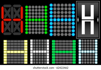Font Set 4 Digital Display Letter H