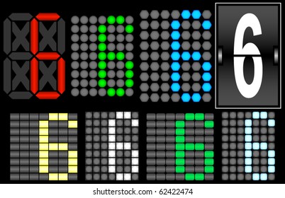Font Set 4 Digital Display Number 6